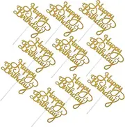HOLIDYOYO 10pcs Letter Cupcake Toppers for Birthday Party Cake Decoration Fun Food Picks Creative Inserts for Cakes Desserts Appetizers and Parties