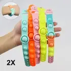 Kids Fidget Toy Bracelet POP IT Stress Relief Silicone Wristband Push Bubble Toy