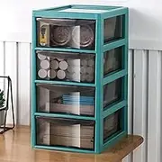 File Cabinet Desktop Storage Box Office Desk Multi-layer File Cabinet Sundries Finishing Rack for Home Office(Green,38x20x27.5cm)