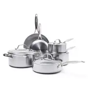 10pc Greenpan Stainless Steel Venice Pro Cookware Sets Silver