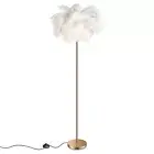 Feather Floor Lamp Corner Lamp Gold with 5 standard G4 Bulbs -White