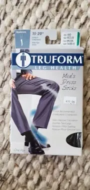 Truform Compression 15-20 mmHg, Men's Dress Socks, Knee High, Brown Medium