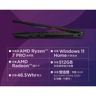 【ThinkPad 聯想】14吋R7商用筆電(L14/Ryzen7 PRO 7730U/16G/512G/W11)