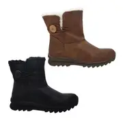 Bay Lane Scorpio Womens Ankle Boots Warm Faux Fur Lining Zip Side Flat Sole