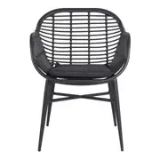 Deck Wicker Dining Chair Black