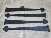 4 Garage Door Decorative Hardware Dummy Hinges 16" Long Gate Decorative Iron
