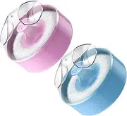 MOLUCKFU 2Pcs Body Puff with Handle Soft and Safe Makeup Puff for Gentle Application Includes Storage Box for Clean and Convenient Use for Skincare Routine