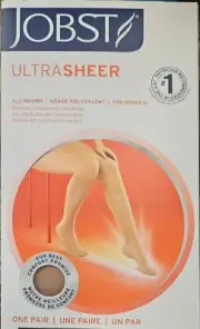 ULTRASHEER 20-30 BLACK LARGE KNEE HIGH OPEN TOE 119732