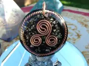 Tensor Ring & Triskelion Orgone Amulet + FREE 2mm x 22" Stainless Steel Chain