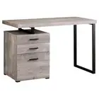 24 Taupe and Black Computer Desk With Three Drawers