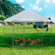 Costway Chicken Run House Spire-shaped Cage with Wire Mesh and Lockable Door ...
