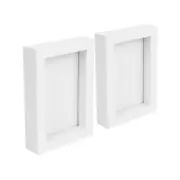 Nicola Spring 3D Box Photo Frames - 4" x 6" - White - Pack of 2