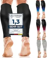aZengear Calf Sleeves for Men & Women (20-30 mmHg) - Calf Support - Compression Calf Guards - Leg Sleeves for Torn Muscle - Shin Splints Brace (Pair) - Black L/XL