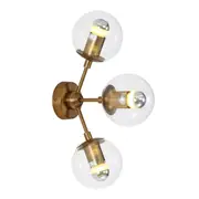 Moet LED 3L Wall Lights Gold Brass Clear Glass | Replica Modo Jason Miller