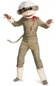 New Zombie Sock Monkey Child Boys Costume Small 4-6 yrs