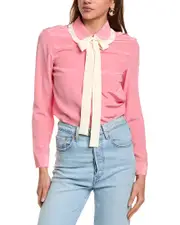 RED Valentino Peter Pan Collar Silk Shirt