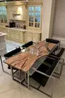 Live Edge Walnut Wood Epoxy Resin Table Top Custom Order Coffee Dinning Table