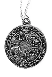 GIVES HEALING POWER NECKLACE 1.25" PEWTER MAGICK WICCAN PAGAN