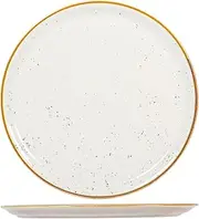 HOME Saturnia Stains Set of 6 Pizza, Decorated Porcelain, Beige, 31 cm