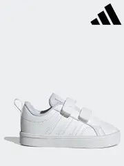 adidas White VS Pace 2.0 Hook and Loop Infant Trainers (E34556) | $58