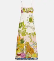 [Alemais] Alémais Hazel printed linen-blend maxi dress UK 6 multicoloured