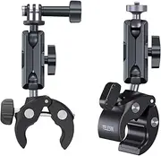 TELESIN Universal Tube Clamp,360 Rotation Super Camera Bike Handlebar Mount Cycling Motorcycle Gripper for Go Pro Hero 13 12 11 10 9 8 DJI Action 3 2 Insta360 X3 Cameras Phones Riding Clip Accessories