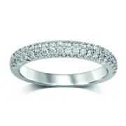 French Pave Eternity Ring with 1/2ct of Diamonds in 18kt White Gold