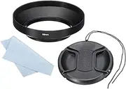 uxcell 58mm Lens Hood, Wide Angle Matte Surface Anti-Reflective Inside Hood with 82mm Lens Cap and Cleaning Cloth for Camera Lens, Black