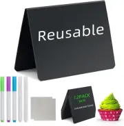 4"X3" Mini Chalkboard Signs Food Labels for Party Buffet Food, 12 Pcs Food Signs
