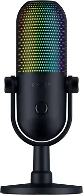 Seiren V3 Chroma RGB USB Microphone: Stream & Game Reactive Lighting - Tap-To-Mu