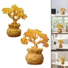 Feng Shui Money Tree, Bring Gold Luck Crafts, Wealth Prosperity Citrine Crystal