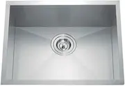 Single Bowl Square Sink Stainless Steel Kitchen Sink Rectangle Shape, Water Basin Sinks with Thick Edge, Single Spacious Bowl with Waste Strainer, Dishwashing Workstation, Silver Color