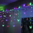 Butterfly 96 LED Fairy String Curtain Lights Christmas Party Wedding Decoration