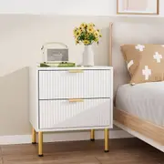 Levede White Bedside Table Drawers Side Table Storage Cabinet Nightstand Metal