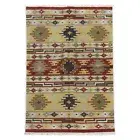 Navaho South American Wool RUG Kilim Flat Weave Oriental Area Rug 4x6 feet