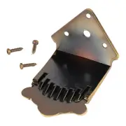 8 String Mandolin Tailpiece Feather Pattern Excellent Metal Bronze Color Man CHU