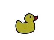 Embroidery patch sew badge iron on glue transfer duck duckling baby