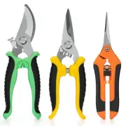3 Pack Stainless Steel Pruning Shears & Garden Scissors, Premium Handheld Cli...