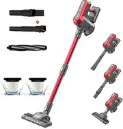 [Akitas] V10 30v 450W 50min Cordless Vacuum Cleaner Upright Handheld Stick Lightweight Brushless Digital Control BLDC Motor Rechargeable Lithium Battery Good for Carpet, Pet Hair