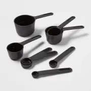 Measuring Cups 8 Piece Set & Measuring Spoons Plastic, Black Room Essentials
