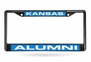 KANSAS JAYHAWKS ALUMNI CHROME METAL LASER-CUT LICENSE PLATE FRAME #3 - NEW