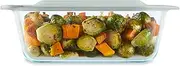 [Pyrex] Deep Glass Baking Dish with Plastic Lid, Deep Casserole Dish, Glass Food Container, Oven, Freezer and Microwave Safe, Clear Container, 8x8