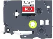 Compatible TZ435 TZe435 TZ-435 TZe-435 Label Tape for Brother P-Touch Printers, White on Red Tape, 12mm(W) x 8m(L)