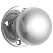 54mm Round Rose Pre-drilled Mortice Knob, Chrome