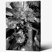 ZHIXQMG Feminist Cocktail Poster Wall Art Champagne Cheers Black And White Canvas Wall Art Sal Inglesa Cocktail Wall Art Prints Painting For Bar Cart Kitchen Party Wall Decor 24x36in Framed