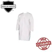 White Polypropylene 30G Lab Coats, 4 Snaps, Elastic Wrists, 3X-Large 25 Pieces