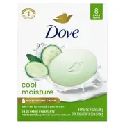 Dove Beauty Bar Soap Cool Moisture Cucumber & Green Tea 1 Ounce (Pack of 8)