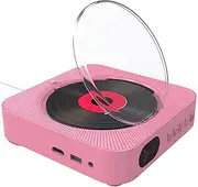 CD Players for Home,Portable CD Player,Wall Mounted CD Player,Portable CD Player with Bluetooth,with Cover Screen Display Home Audio FM Radio,for Player Home Audio,Pink