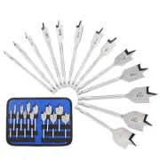 13 Pcs Spade Drill Bit Set - Paddle Flat Bits Set for Woodworking, Hex Shank, Ca