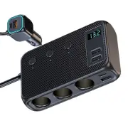 Car 12V Cigarette Lighter Socket Splitter USB-C Fast Charger Power Adapter